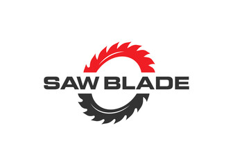Minimal and professional Saw blade logo design template. Simple woodworking logo