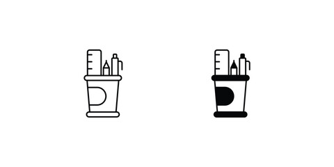 pencil case icon with white background vector stock illustration