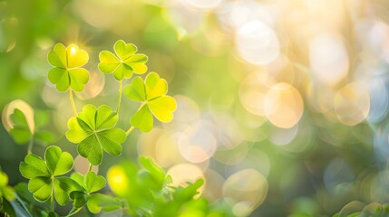 Fototapeta premium clover with bokeh background