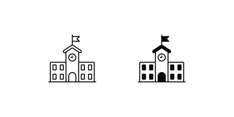 school icon with white background vector stock illustration