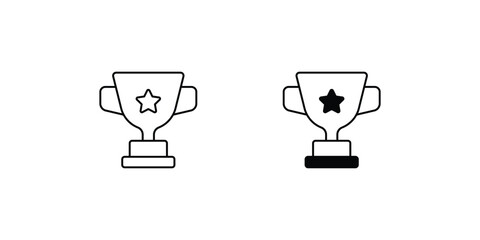 trophy icon with white background vector stock illustration