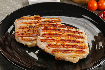 Tasty grilled pork meat steak