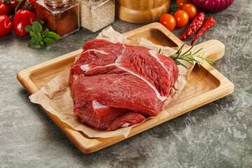 Raw beef meat piece for cooking