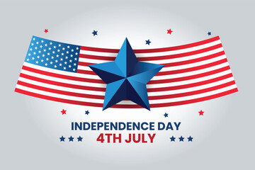 Independence Day art background, 4th july poster or art, USA flags, united states, Translate: Happy Independence Day 4th July