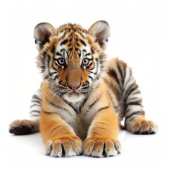 baby tiger isolated on white background, high quality 