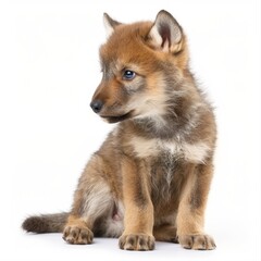 Fototapeta premium baby wolf isolated on white background, high quality 