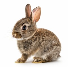 rabbit cub isolated on white background, high quality