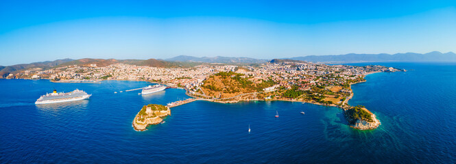 Kusadasi city aerial panoramic view in Aydin Province, Turkey