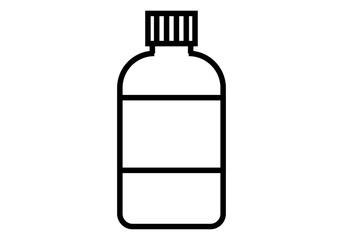 Icono negro de botella con tapón en fondo blanco