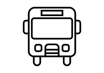 Icono negro de autobuses urbano en fondo blanco