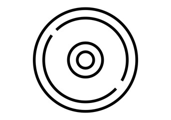 Icono negro de disco o CD