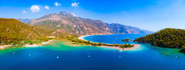 Blue Lagoon aerial panoramic view, Oludeniz beach © saiko3p
