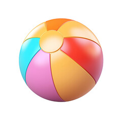 Obraz premium Plastic beach ball, isolated on white or transparent background cutout.
