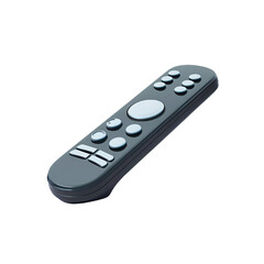Black remote TV control, isolated on white or transparent background cutout.