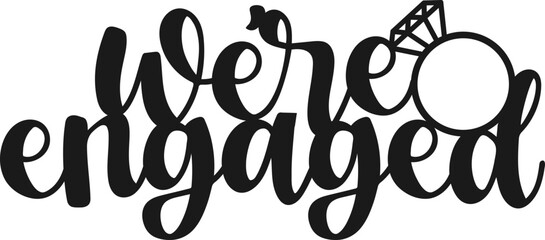 We're Engaged Engagement Cake Topper