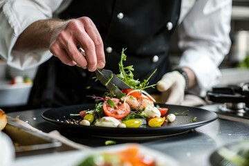 Professional Photography of Chef Special Recipes, documenting the chef's creation of customized dishes for dietary needs or preferenc, Generative AI