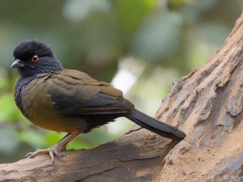 A western parotia sit on tree branch