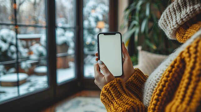 hand holding smart phone