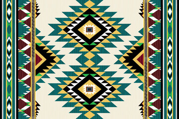 Ethnic tribal Aztec colorful  background. Seamless tribal pattern, folk embroidery, tradition geometric Aztec ornament. Tradition Native and Navaho design for fabric, textile, print, rug, paper