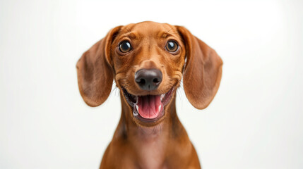 Pure youth crazy. English cocker spaniel young dog is posing. Cute playful white-braun doggy or pet is playing and looking happy isolated on white background. Concept of motion, action, movement.