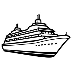 A cruise ship vector illustration