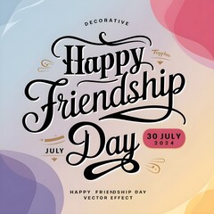Happy international friendship day text with happy diverse friends making a toast at bar. Celebration of friendship day
