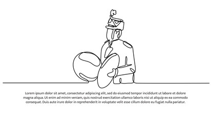 Continuous one line design of drummer band. Minimalist style vector illustration on white background.