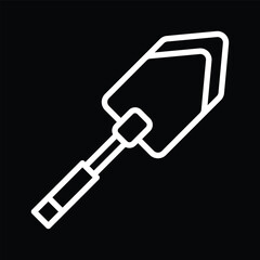 White Shovel Outline Icon