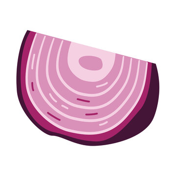 red onion slice isolated white background