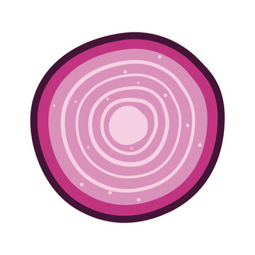 recommend clip art: Vector Design of Circle Sliced of Fresh Raw Red Onion Food Vegetable