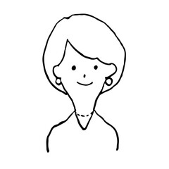 会社員 素敵なSさん(35) ニコニコ モノクロ手描き