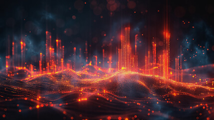 smoke backgrounds overlaid with dynamic stock graph curves for visual impact.