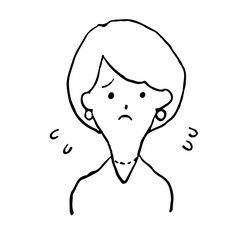 会社員 素敵なSさん(35) 困った モノクロ 手描き