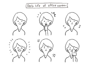 会社員の日常 / 素敵なSさん(35) / モノクロ / 手描き