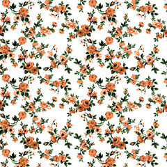 Textile Digital Design Fabric Print Wallpaper Stock shirt designs, seamless flower pattern on white background