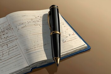 notebook and fountain pen
(Generative AI)