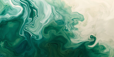 Vibrant Teal and White Abstract Fluid Art with Swirling Patterns