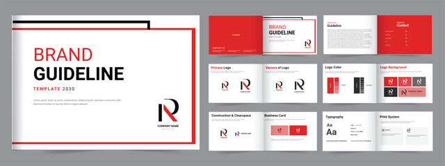 brand guideline landscape brand guideline, manual brand guideline layout or brand identity