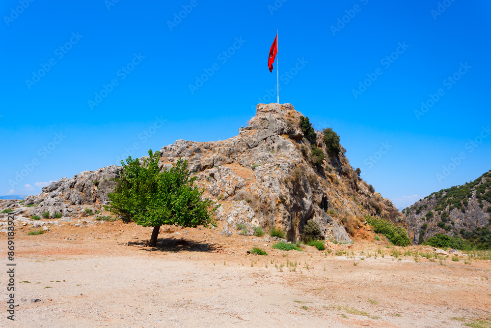 Canvas Prints fethiye castle ruins in fethiye city in turkey