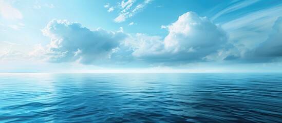 Obraz premium Blue Ocean Background with Complimentary Copy Space for Product or Advertising Text Design.