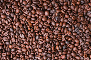 Roasted coffee beans for background