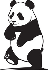 An adorable Panda silhouette Illustrated in a vector style .