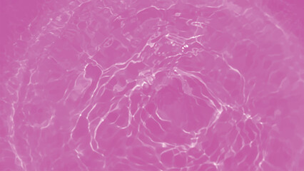 Pink water bubbles on the surface ripples. Defocus blurred transparent pink colored clear calm water surface texture with splash and bubbles. Water waves with shining pattern texture background