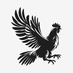 Fototapeta premium Majestic Hen in Flight, Captivating Silhouette Against the Sky