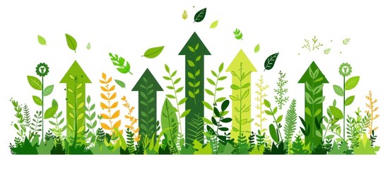 Green Arrows Grow Up Through Lush Foliage