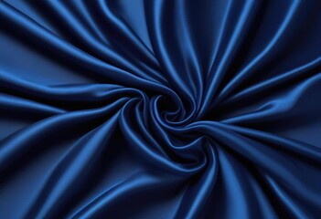 Obraz premium Dark blue silk fabric background, view from above. Smooth elegant black silk or satin luxury cloth texture can use as abstract background with copy space, close-up