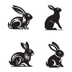  rabbit  set silhouette   ,rabbit  set silhouette outline, rabbit  set silhouette simple, rabbit  set  silhouette png