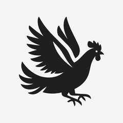 Obraz premium Majestic Hen in Flight, Captivating Silhouette Against the Sky