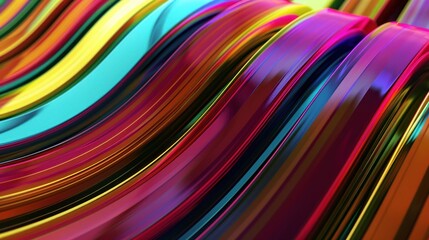Swirling colorful lines creating a dynamic wave effect.
