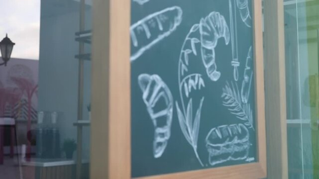a decorated sign for restaurant close up shot
